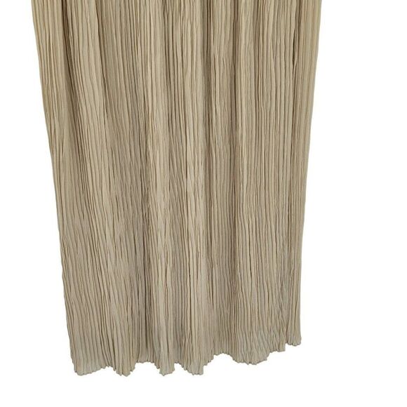Vintage 80's Liz Sport Maxi Skirt S Beige Tan Crinkle Pleated Full Elastic Waist - Picture 9 of 11